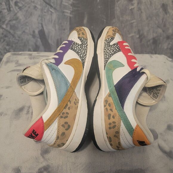 Nike Dunk Low SE Size Woman’s 8 Safari Mix Multicolor Sneakers Shoes - Picture 4 of 10